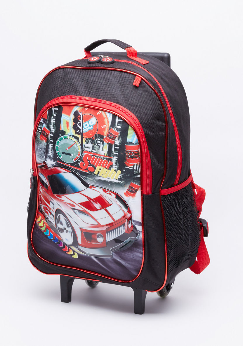Juniors Printed 3-Piece Trolley Backpack Set with Zip Closure-School Sets-image-1