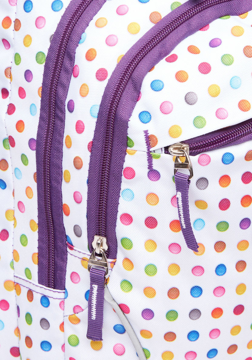 Polka Dots Printed Backpack with Pencil Case-Backpacks-image-3