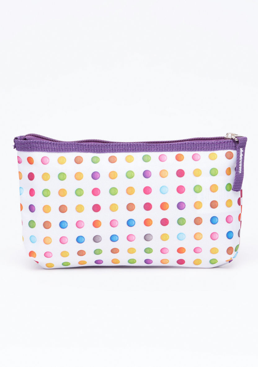 Polka Dots Printed Backpack with Pencil Case-Backpacks-image-5