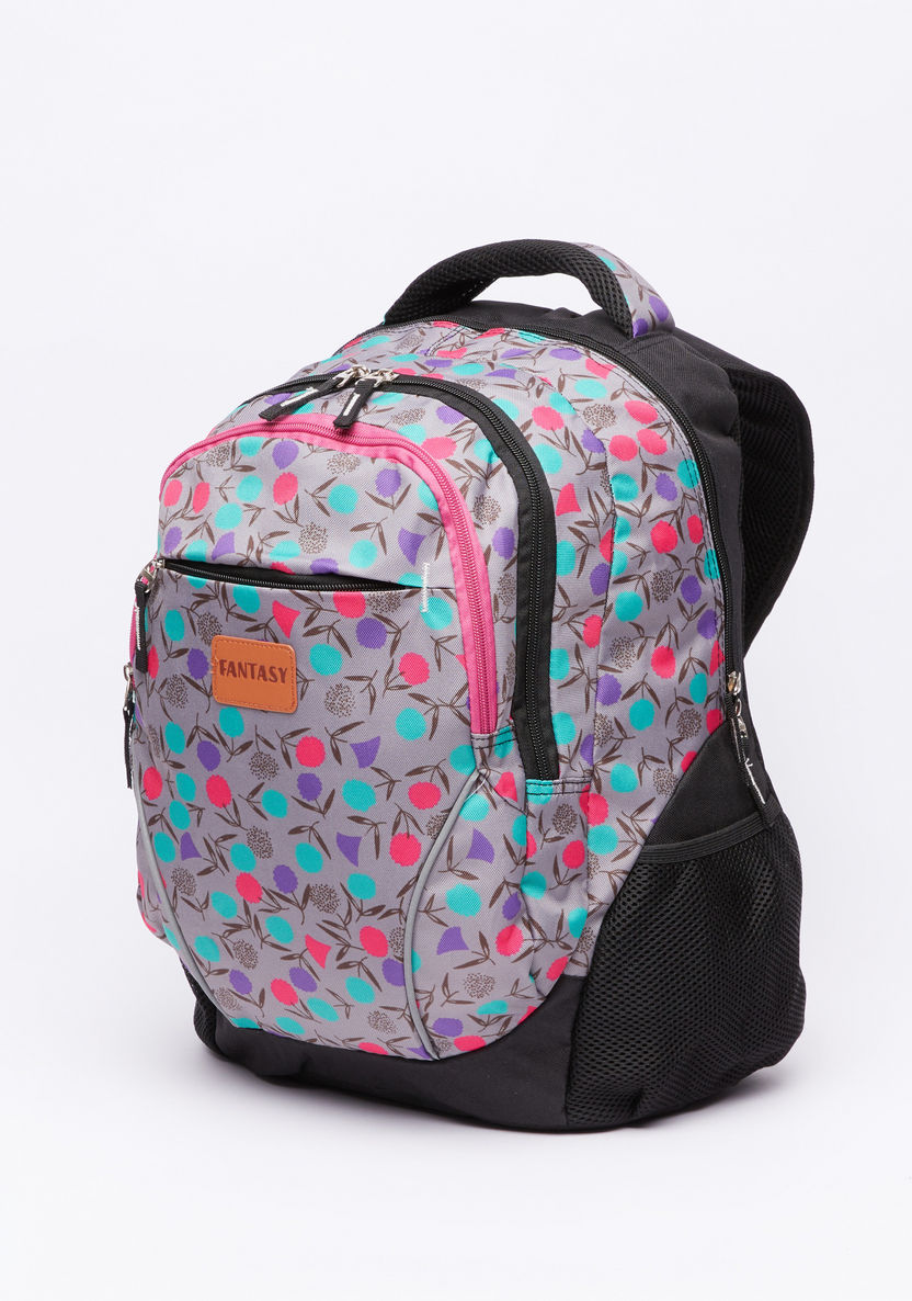 Juniors Printed Backpack with Zip Closure and Pencil Case-Backpacks-image-1