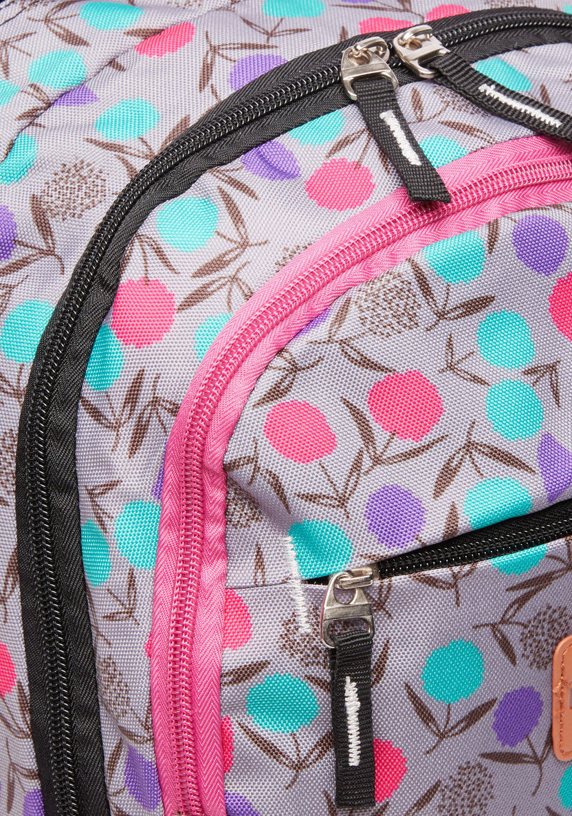Juniors Printed Backpack with Zip Closure and Pencil Case-Backpacks-image-3
