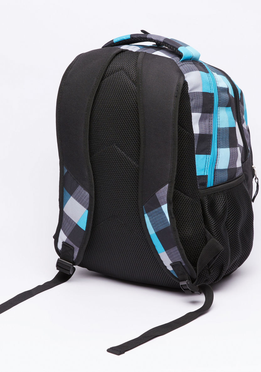 Juniors Chequered Backpack with Pencil Case-Backpacks-image-2