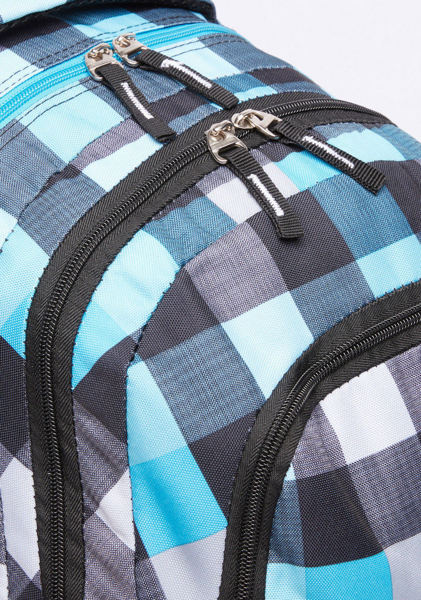 Juniors Chequered Backpack with Pencil Case-Backpacks-image-3