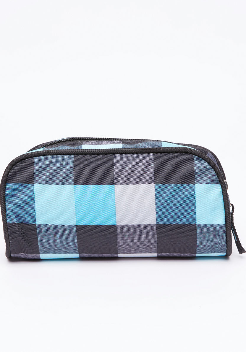Juniors Chequered Backpack with Pencil Case-Backpacks-image-5