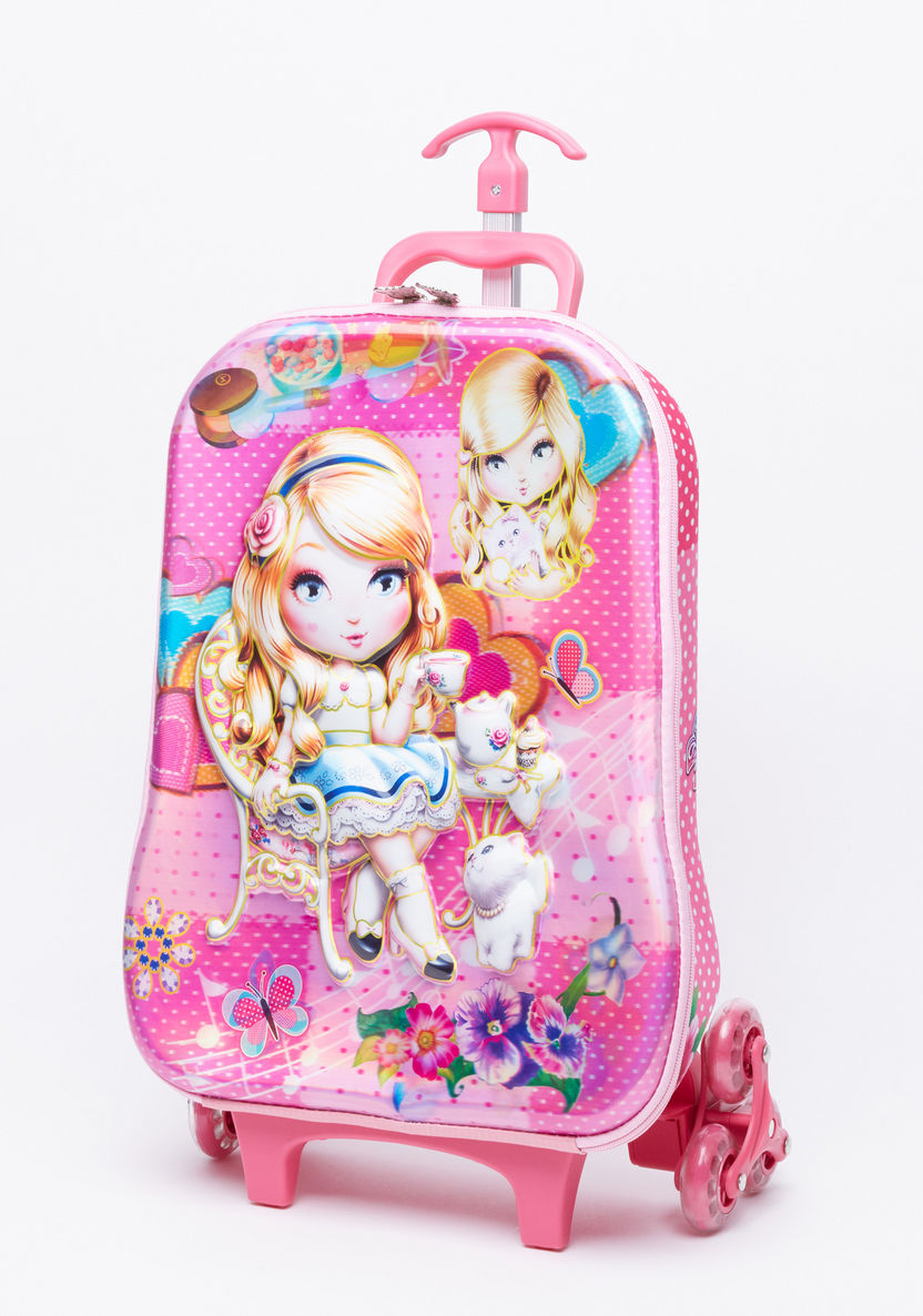 Juniors Doll Printed 3-Piece Trolley Backpack Set-School Sets-image-1