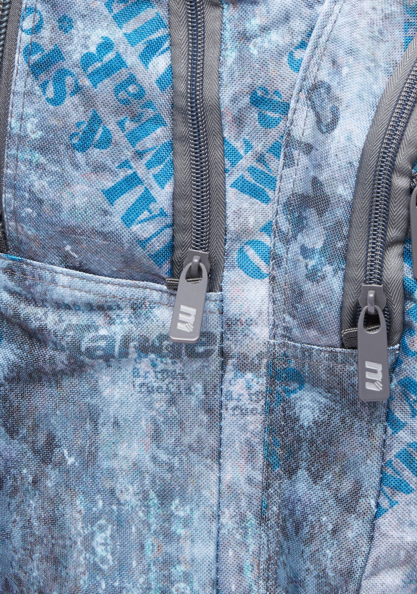 Printed Trolley Backpack with Adjustable Straps-Trolleys-image-2