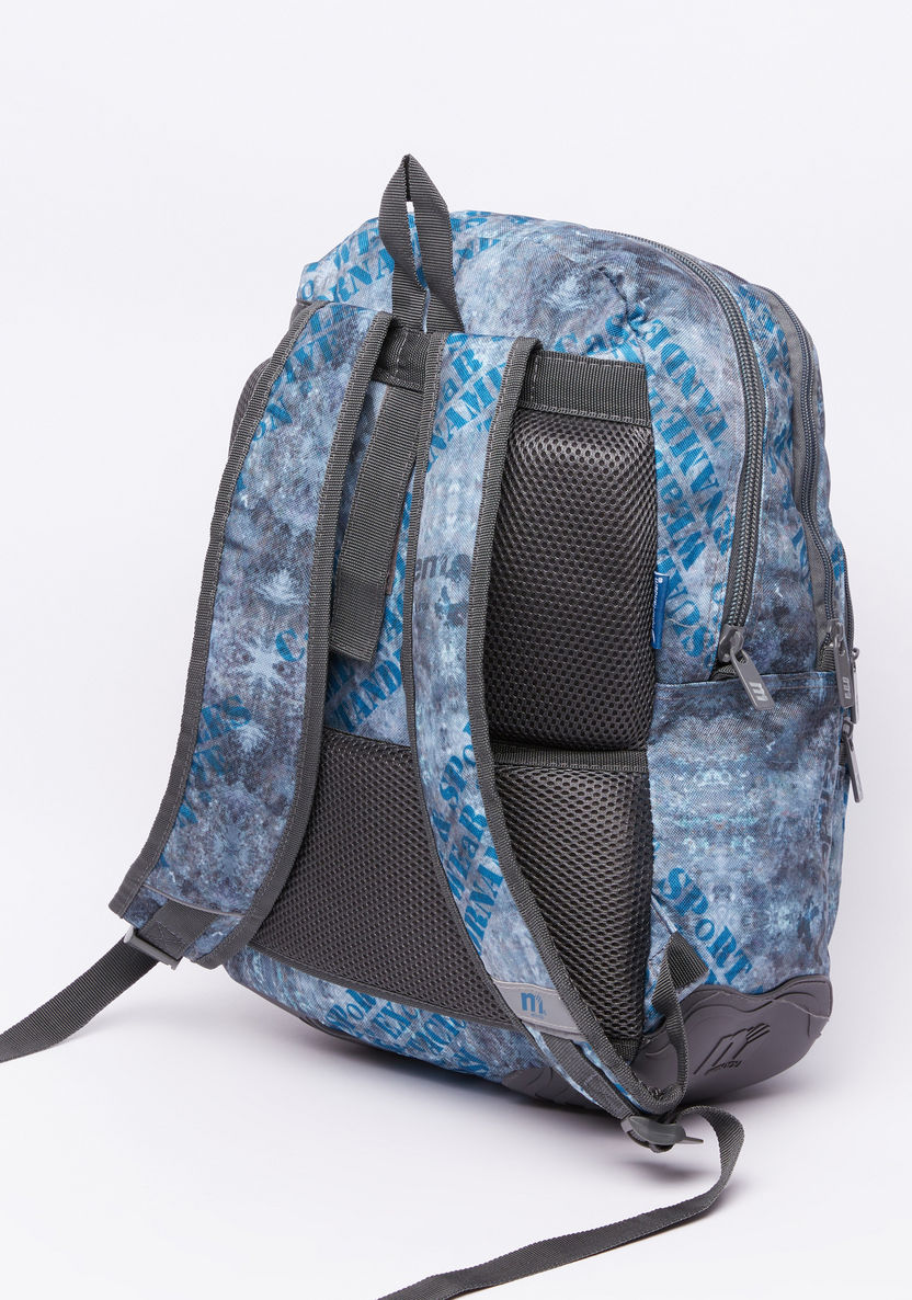Printed Backpack with Zip Closure and Adjustable Straps-Backpacks-image-1