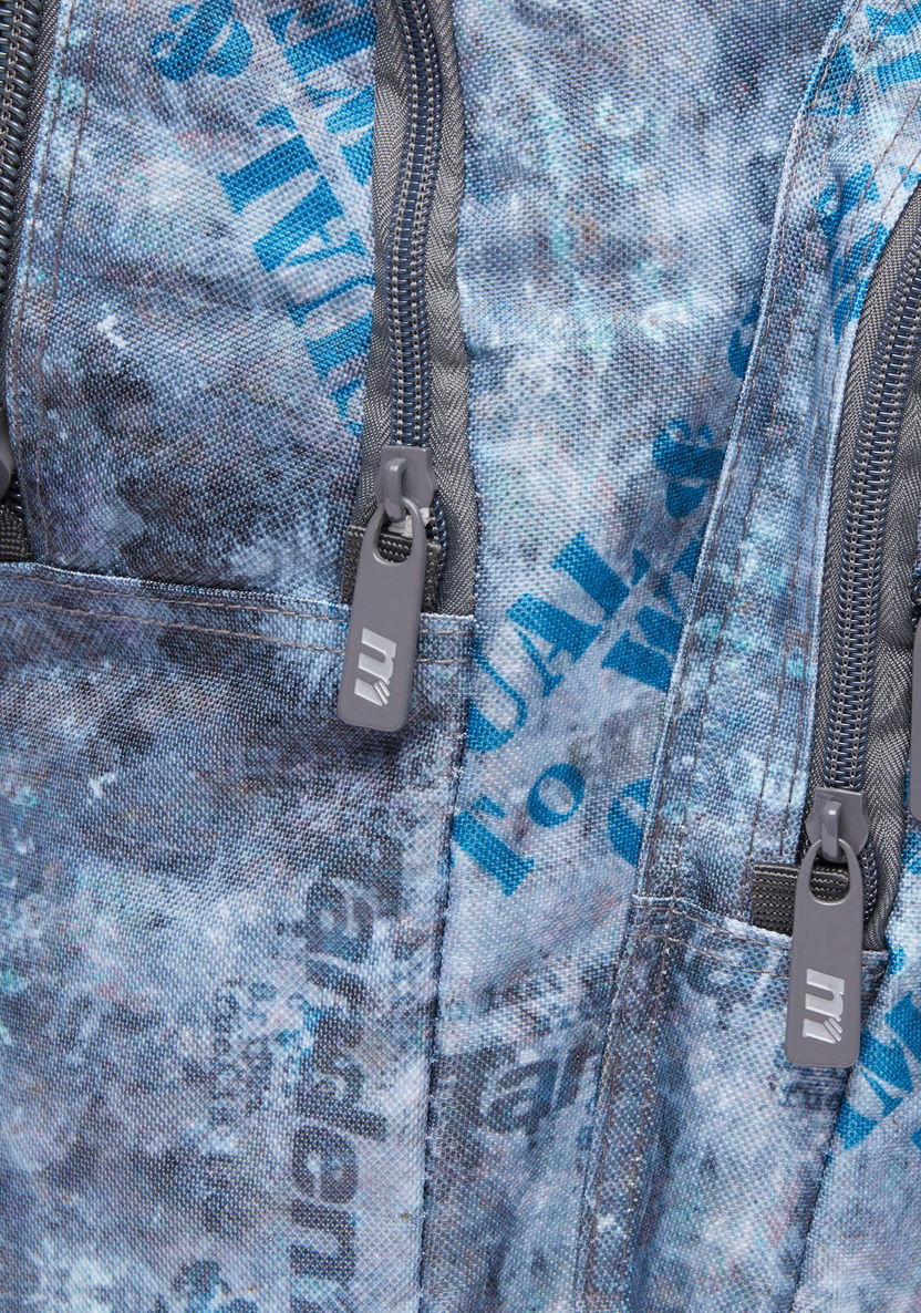 Printed Backpack with Zip Closure and Adjustable Straps-Backpacks-image-2