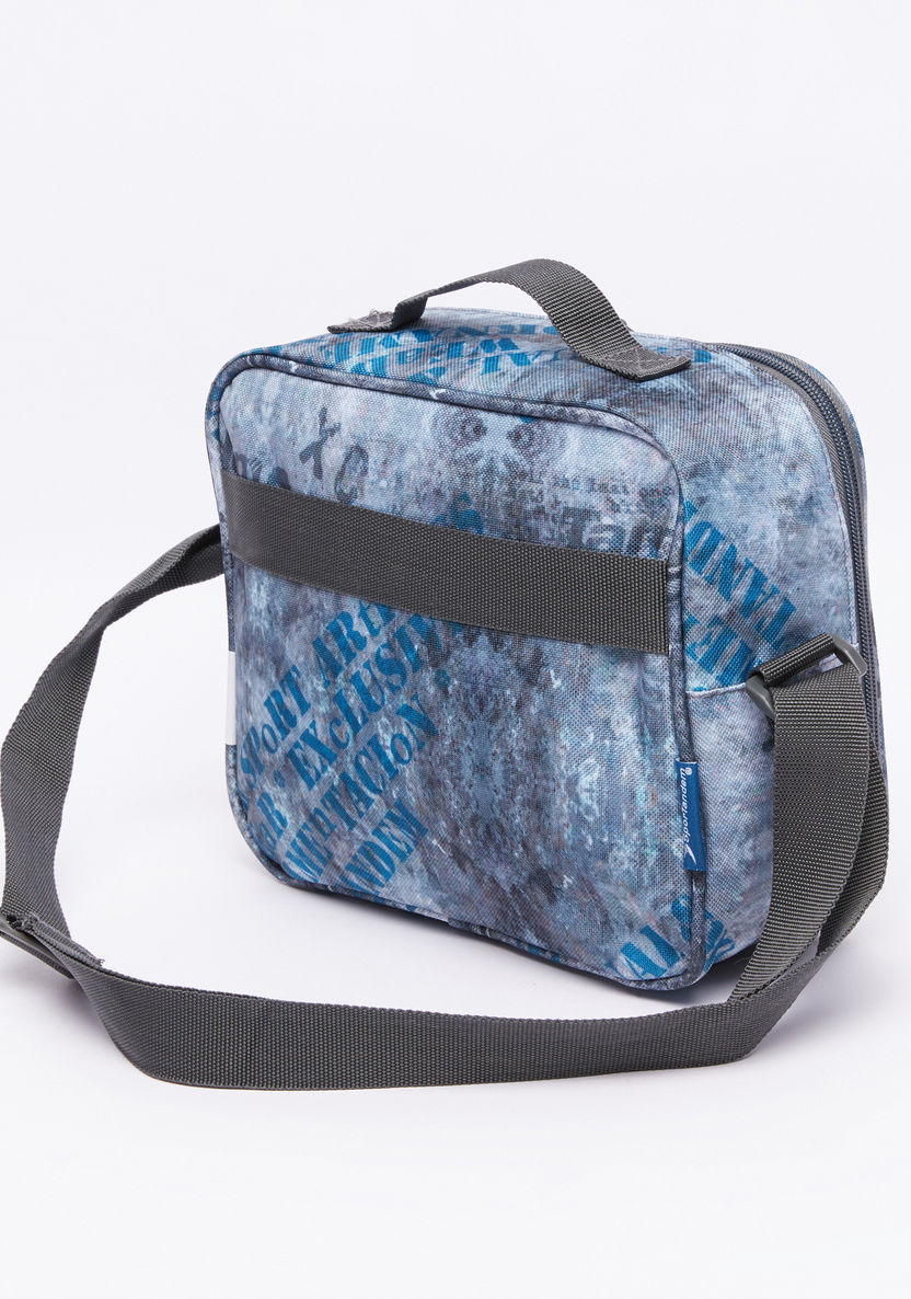 Printed Lunch Bag with Adjustable Strap and Zip Closure-Lunch Bags-image-2