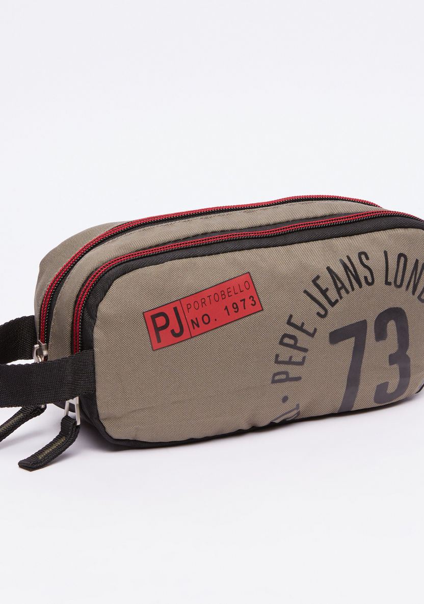 Pepe Jeans Printed Pencil Case with Zip Closure-Pencil Cases-image-1