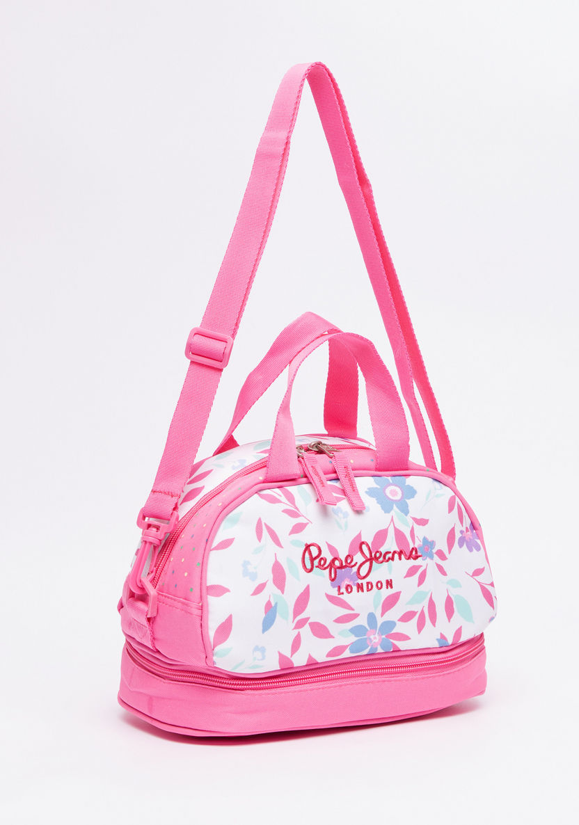 Pepe Jeans Printed Lunch Bag with Zip Closure-Lunch Bags-image-1