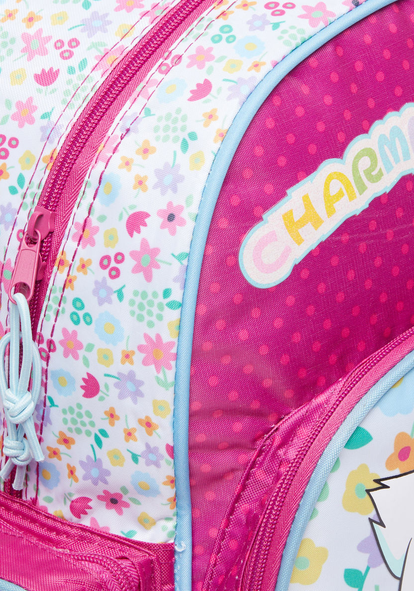 Charmmy Kitty Printed Backpack with Zip Closure-Backpacks-image-2