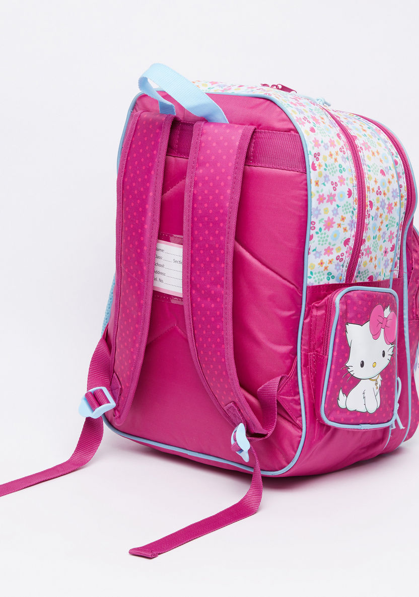 Charmmy Kitty Printed Backpack with Zip Closure-Backpacks-image-1