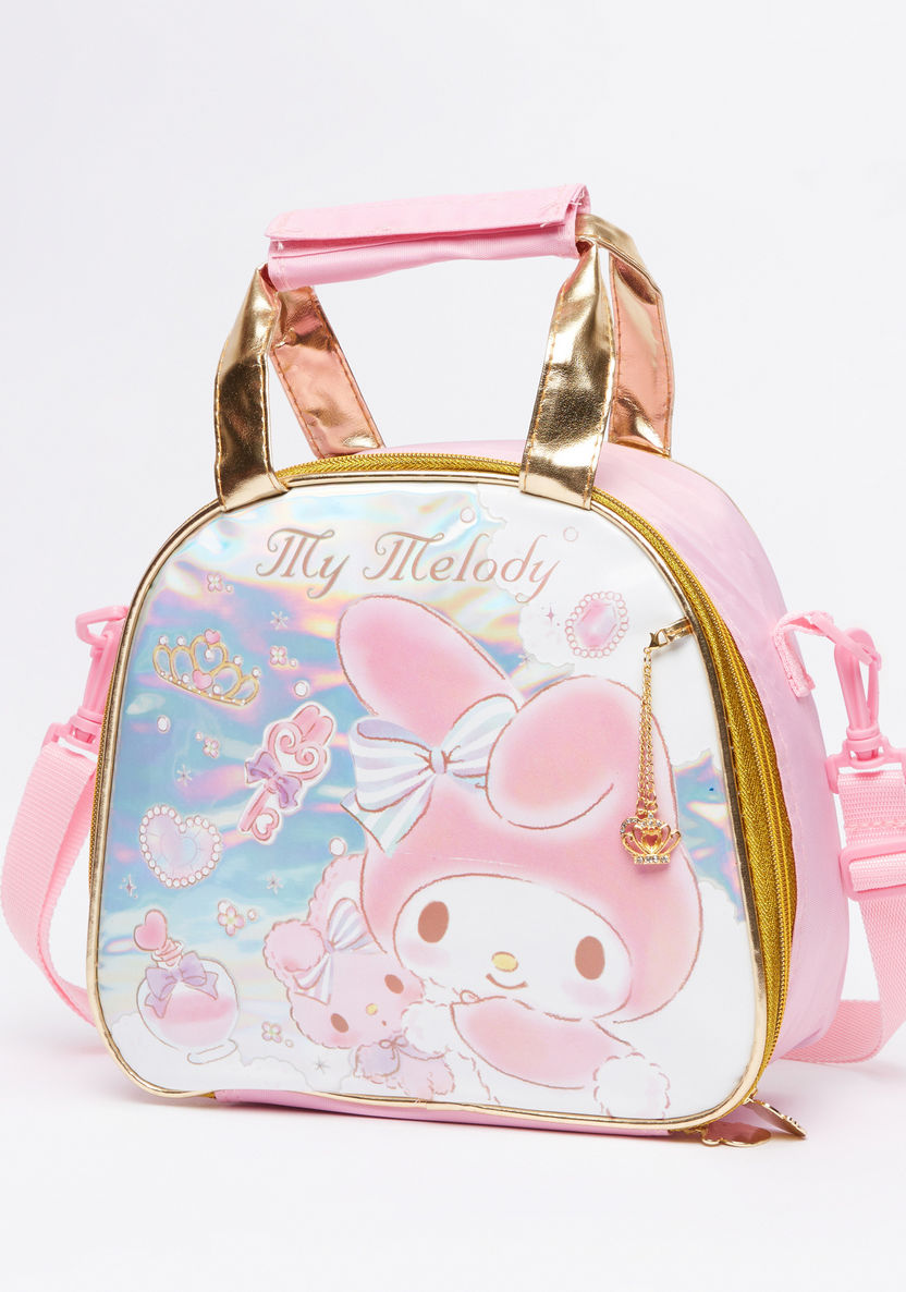 My Melody Printed Lunch Bag with Zip Closure-Lunch Bags-image-0
