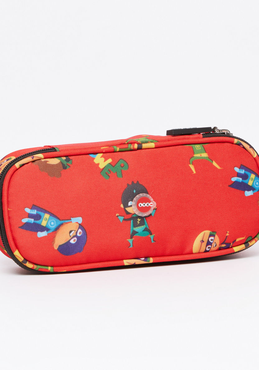 LYC SAC Heroes Printed Oval Pencil Case with Zip Closure-Pencil Cases-image-0