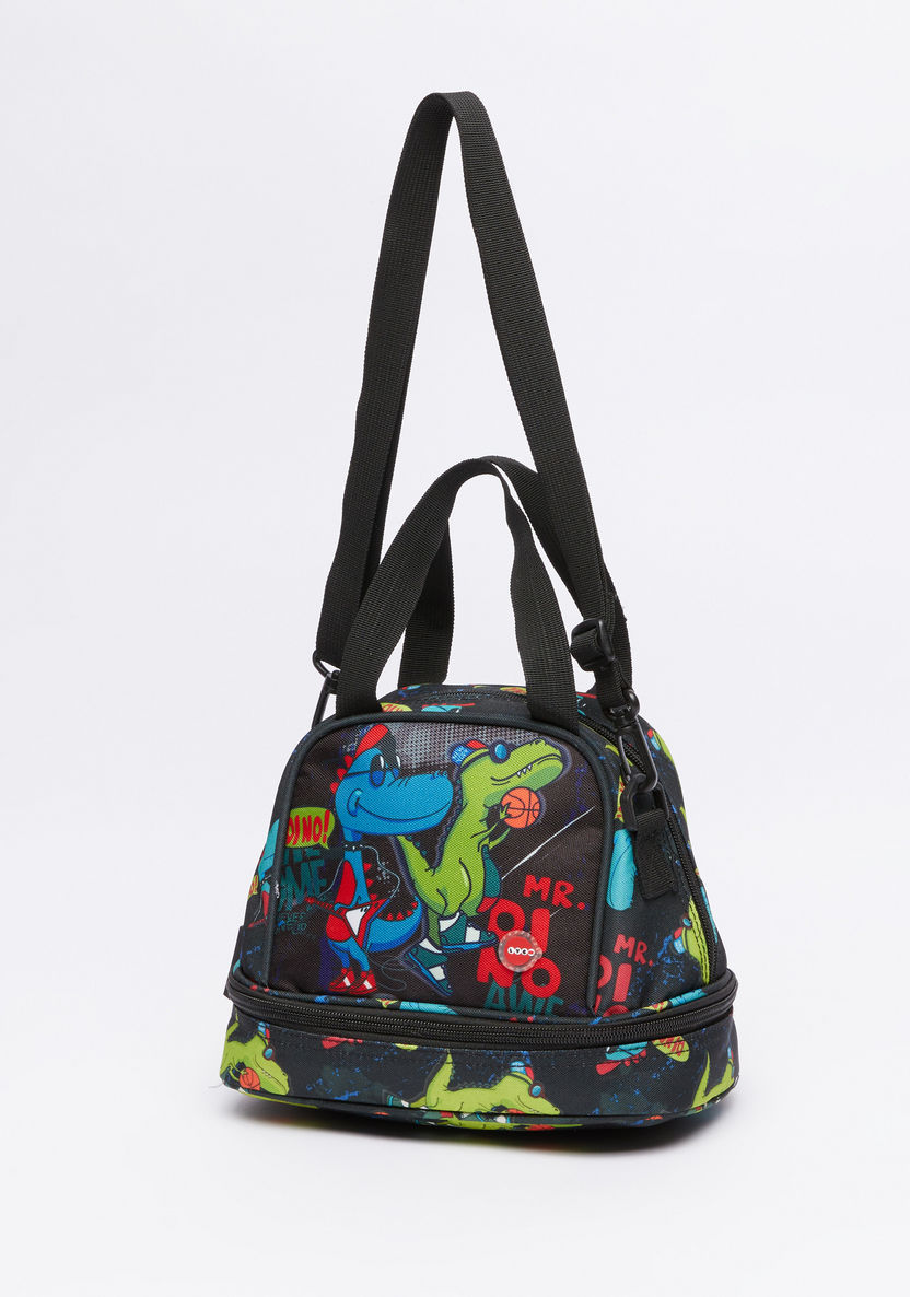 LYC SAC Dinosaur Printed Lunch Bag with Zip Closure-Lunch Bags-image-0