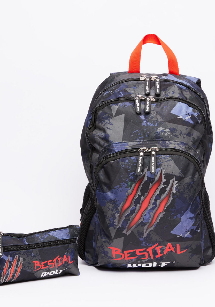 DIS2 Printed Backpack with Pencil Case-Backpacks-image-0