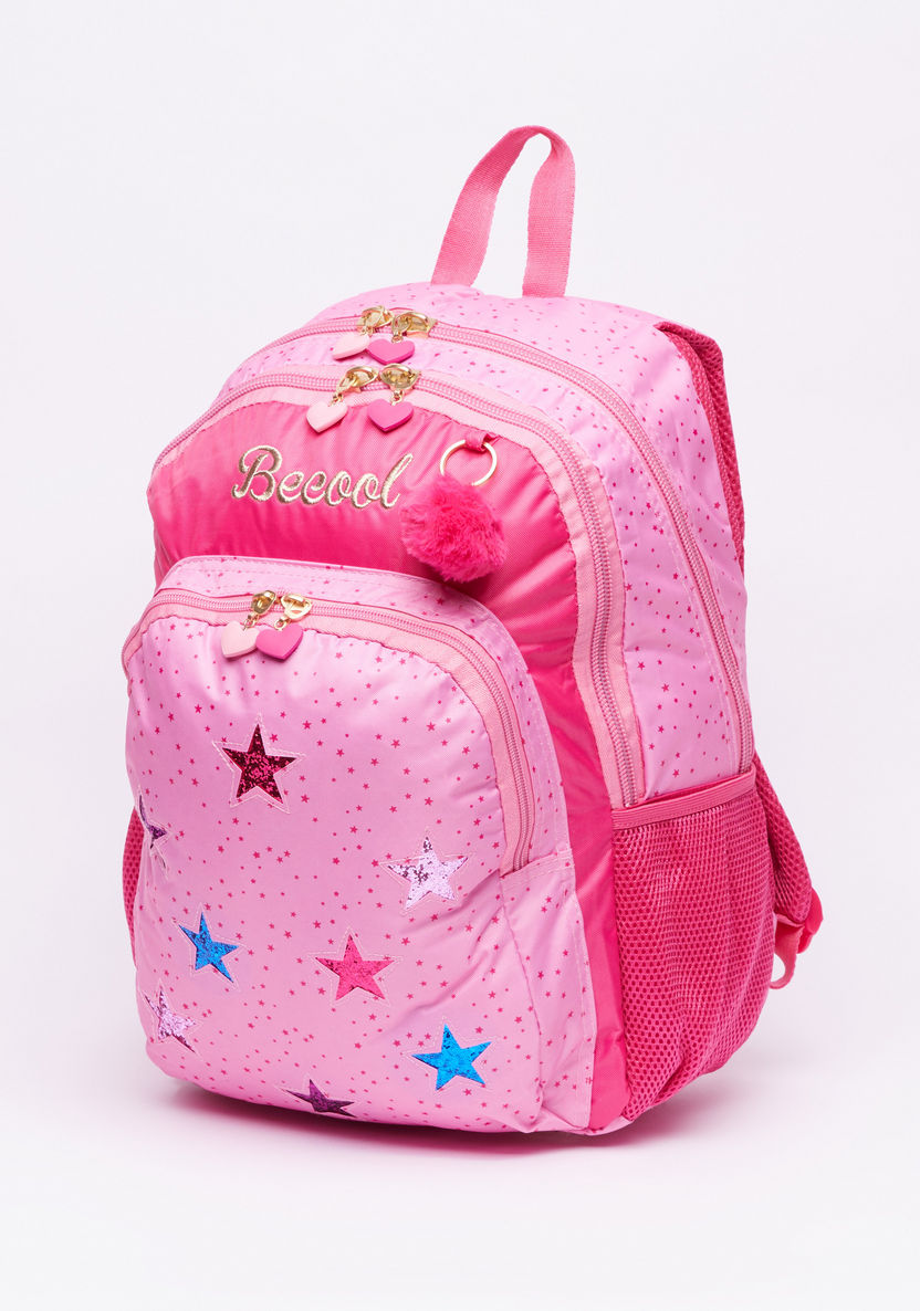 DIS2 Printed Backpack with Zip Closure and Adjustable Straps-Backpacks-image-0