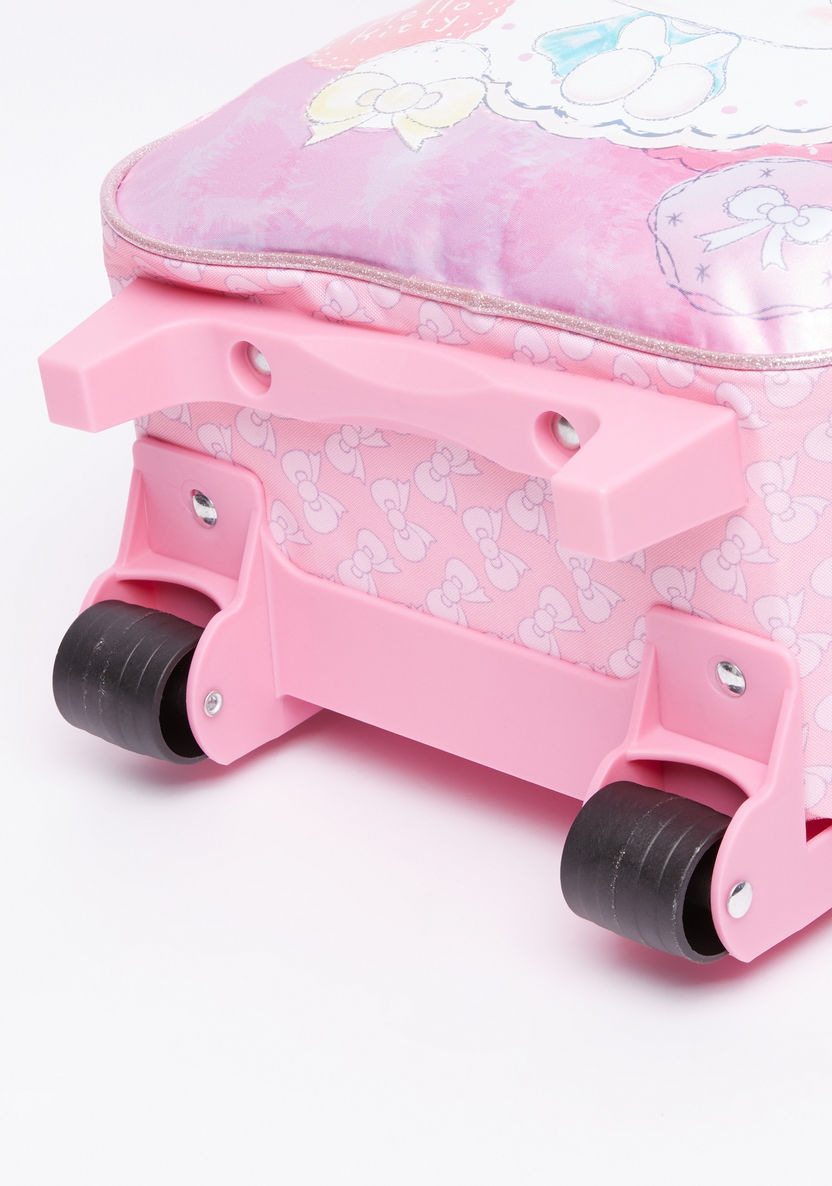 Hello Kitty Printed Trolley Backpack with Zip Closure-Trolleys-image-3
