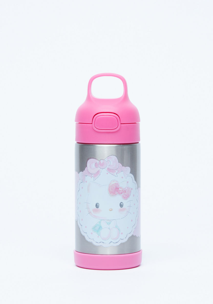 Hello Kitty Printed Water Bottle with Push Button - 350 ml-Water Bottles-image-0