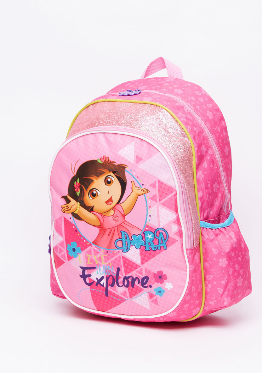 Dora the Explorer Printed Trolley Backpack with Zip Closure-Backpacks-image-0