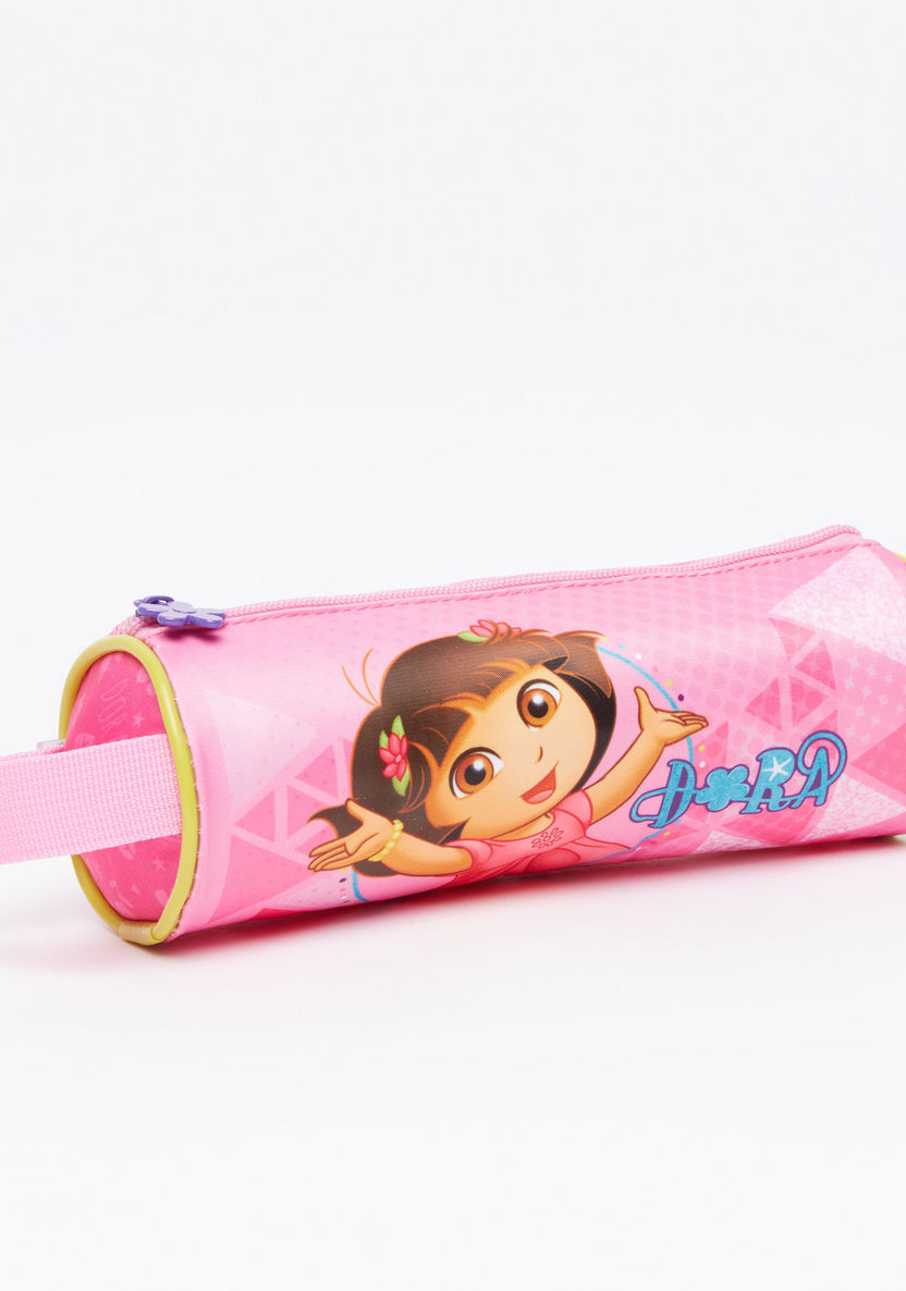 Dora the Explorer Printed Pencil Case with Zip Closure-Pencil Cases-image-0
