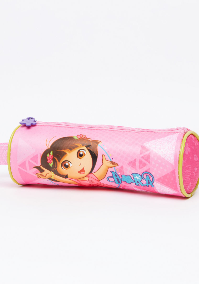 Dora the Explorer Printed Pencil Case with Zip Closure-Pencil Cases-image-1