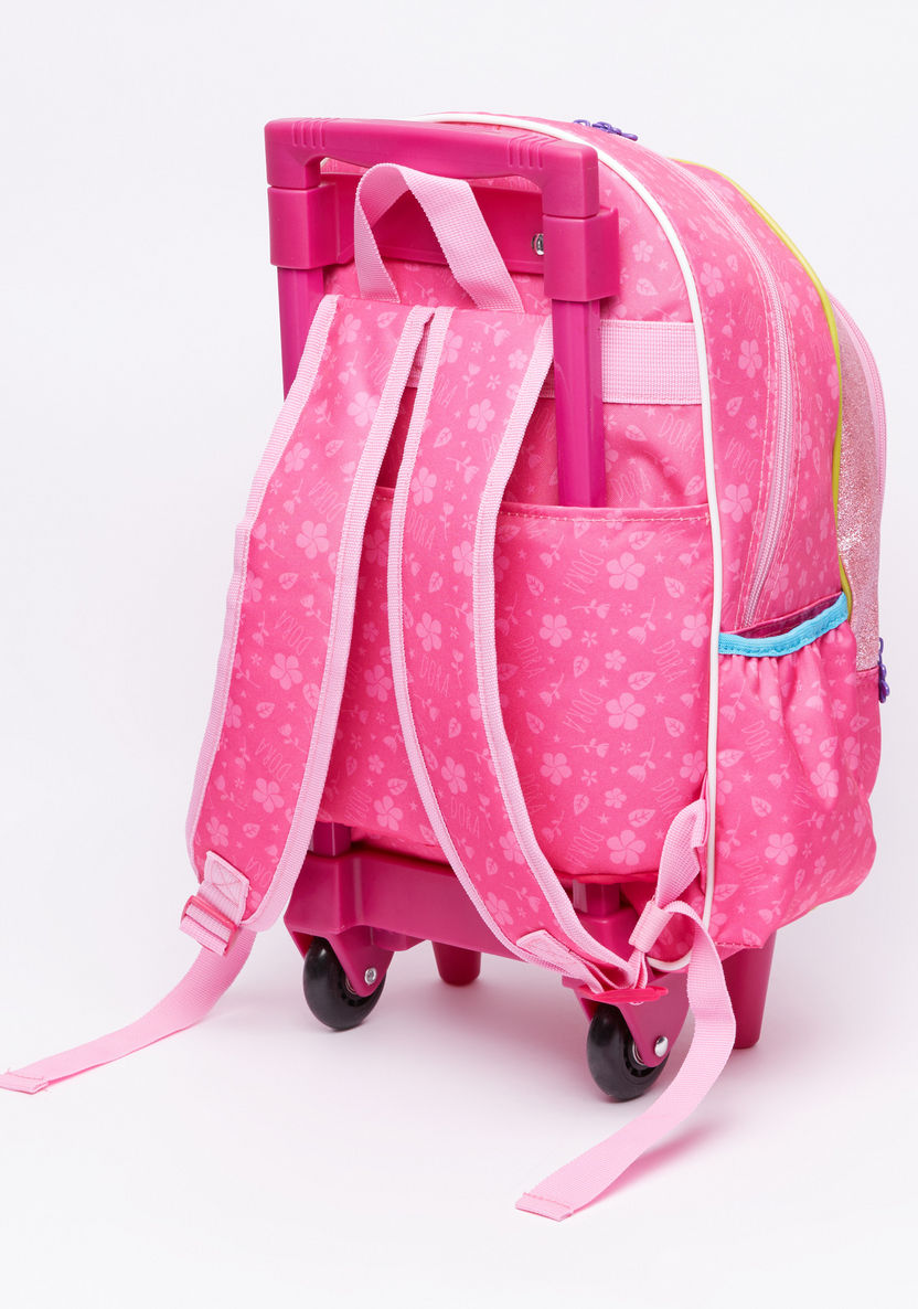 Dora the Explorer Printed Trolley Backpack with Zip Closure-Trolleys-image-1
