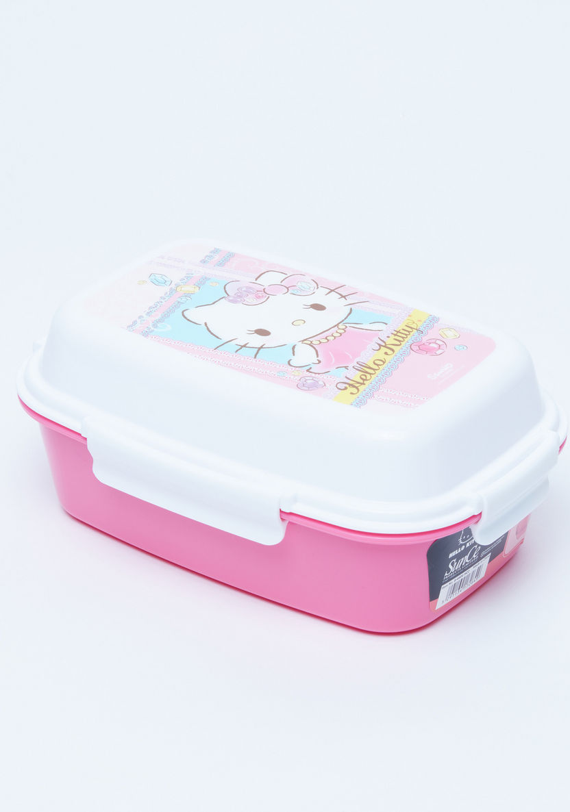 Hello Kitty Printed Lunchbox with 4 Clips-Lunch Boxes-image-0