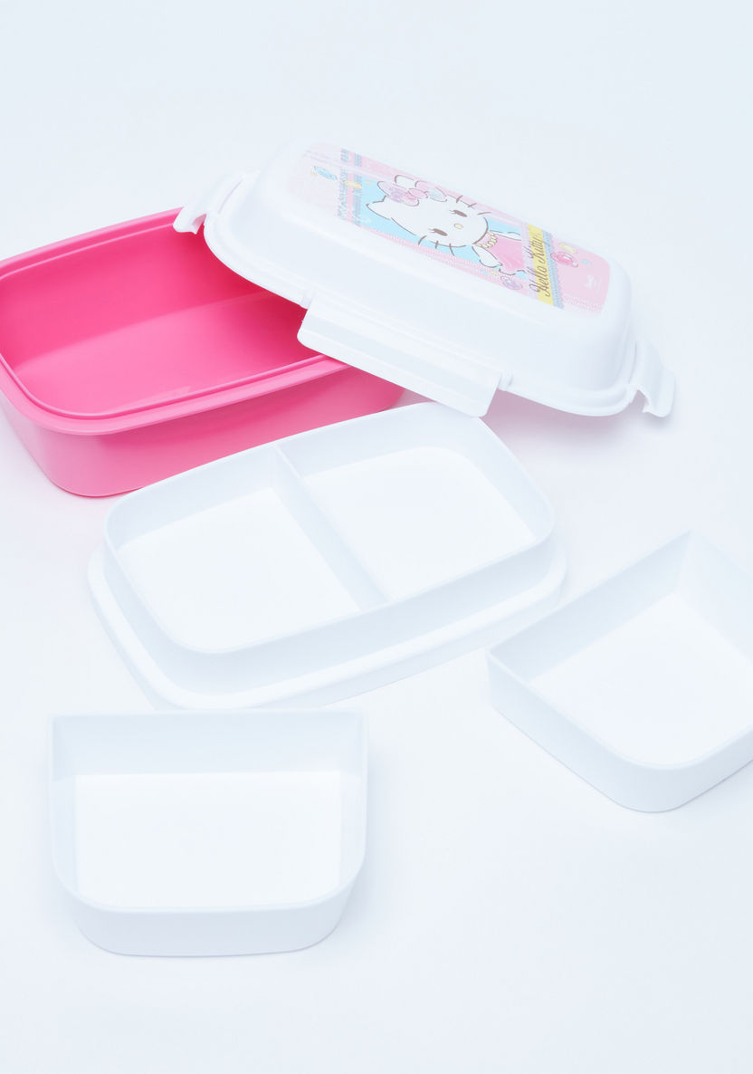 Hello Kitty Printed Lunchbox with 4 Clips-Lunch Boxes-image-1