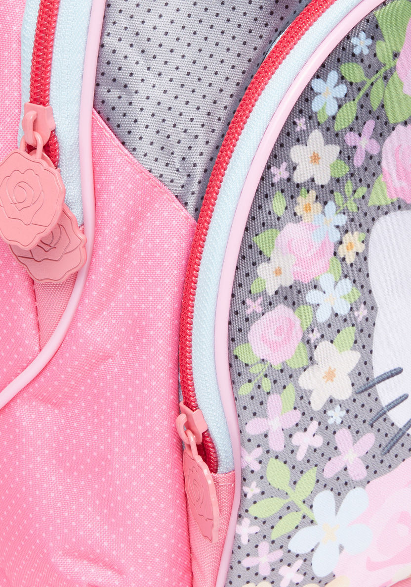 Hello Kitty Printed Insulated Backpack with Zip Closure-Backpacks-image-2