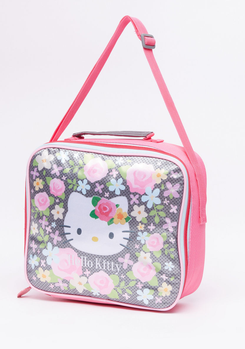 Hello Kitty Printed Insulated Lunch Bag with Zip Closure-Lunch Bags-image-0