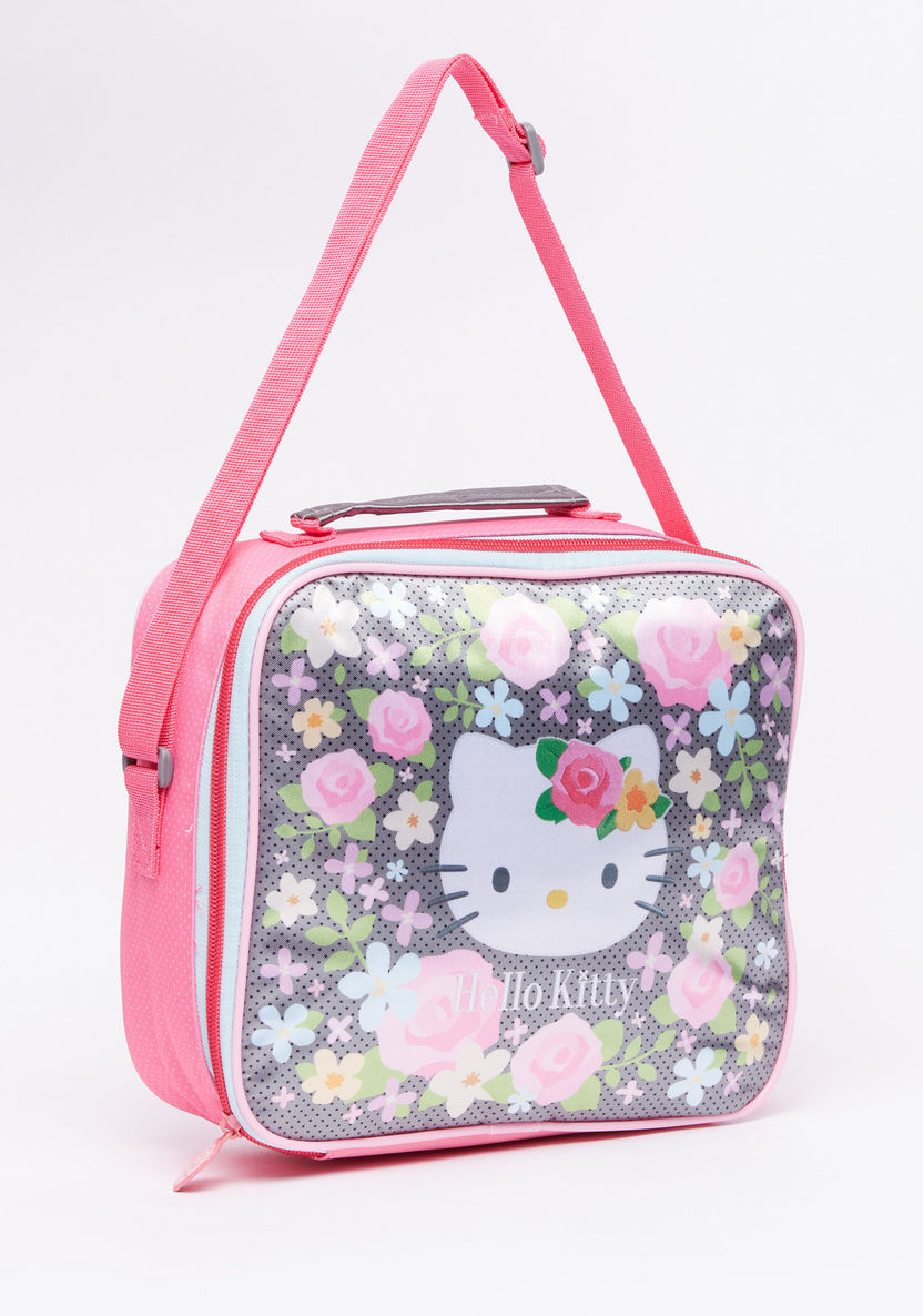 Hello Kitty Printed Insulated Lunch Bag with Zip Closure-Lunch Bags-image-1