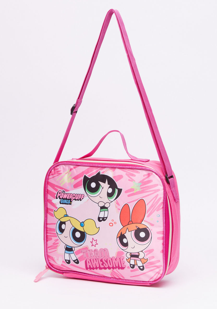 The Powerpuff Girls Printed Lunch Bag with Zip Closure-Lunch Bags-image-0