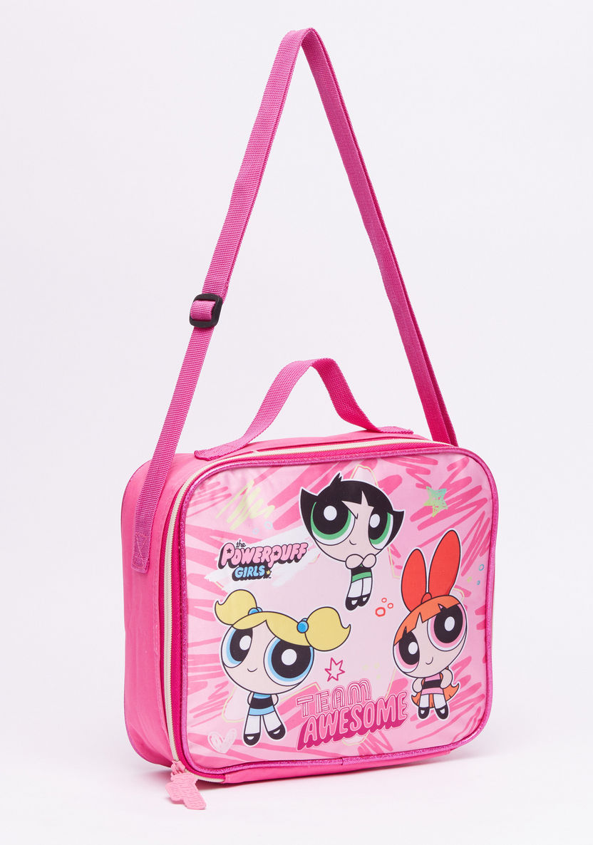 The Powerpuff Girls Printed Lunch Bag with Zip Closure-Lunch Bags-image-1