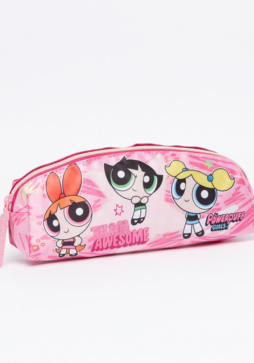 The Powerpuff Girls Printed Pencil Case with Zip Closure-Pencil Cases-image-0