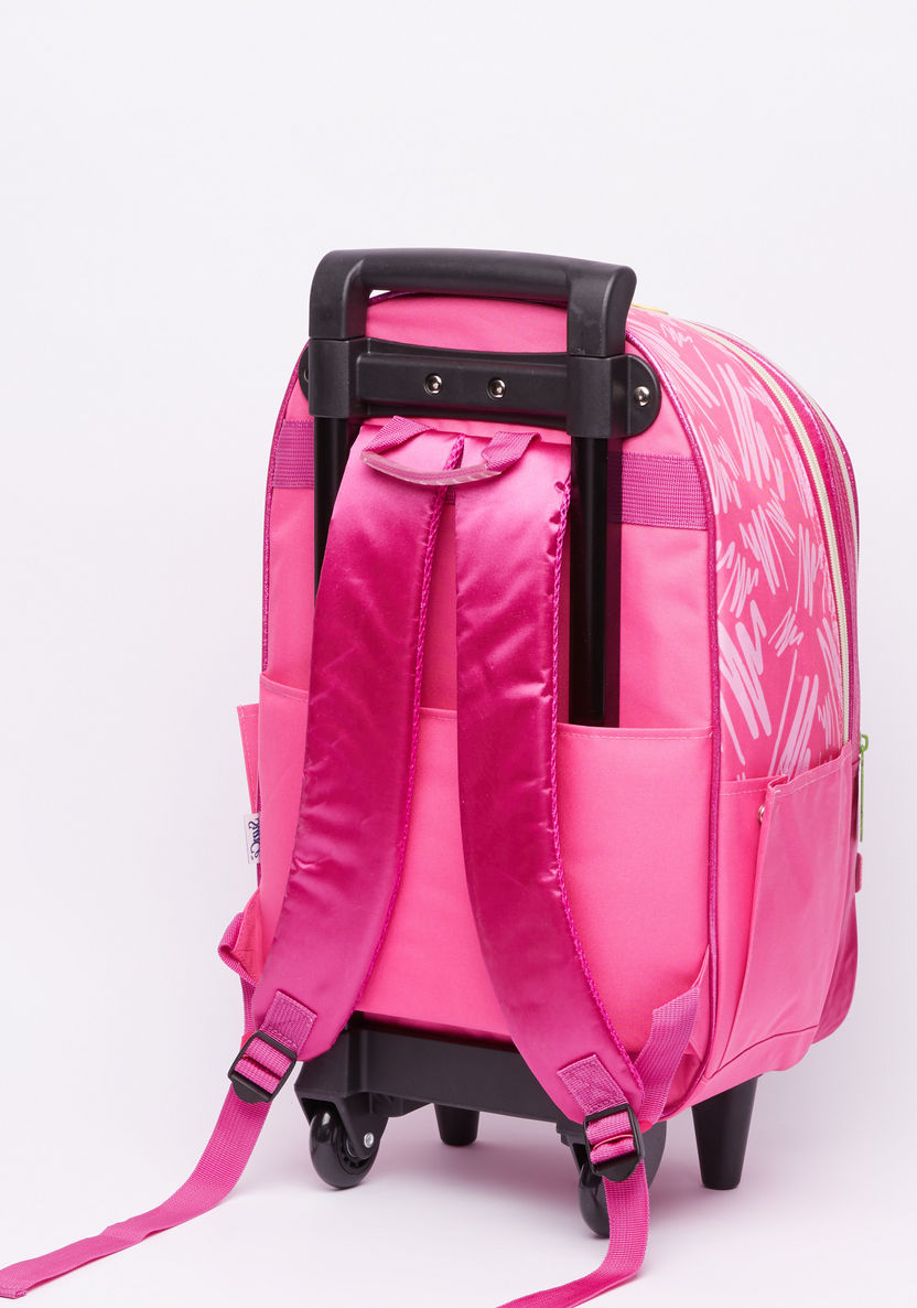 The Powerpuff Girls Printed Trolley Backpack with Zip Closure-Trolleys-image-1