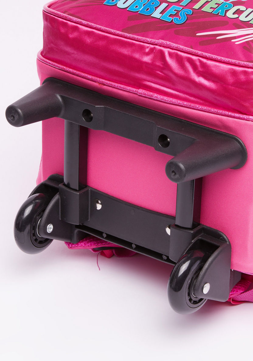 The Powerpuff Girls Printed Trolley Backpack with Zip Closure-Trolleys-image-2