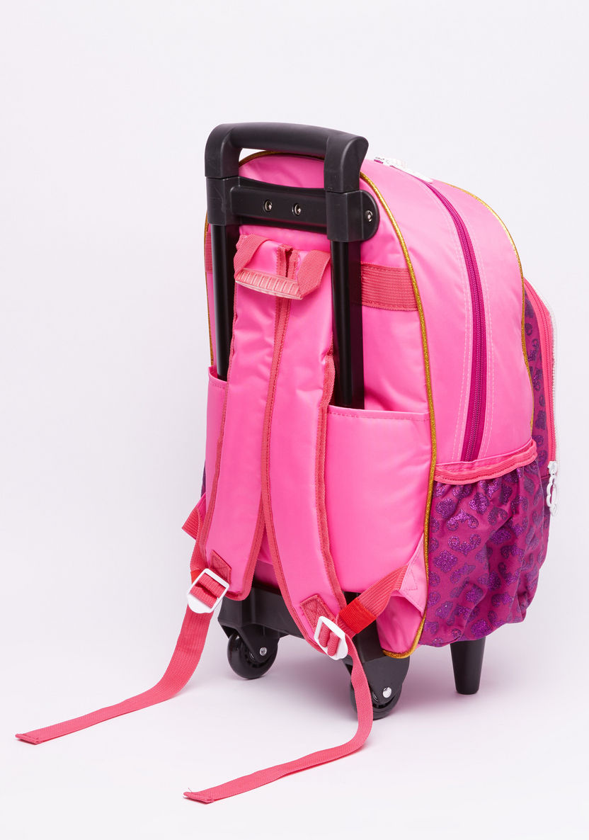 Shimmer and Shine Printed Trolley Backpack with Zip Closure-Trolleys-image-1