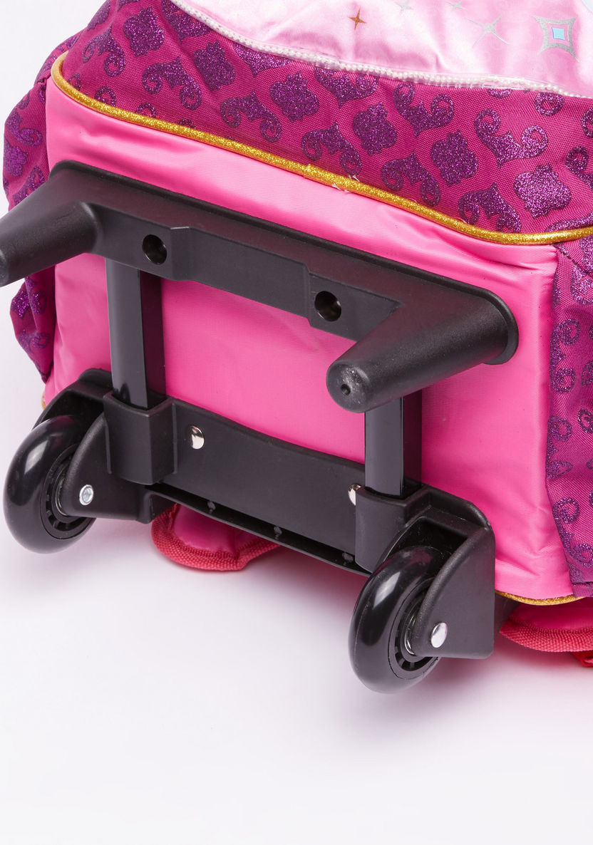 Shimmer and Shine Printed Trolley Backpack with Zip Closure-Trolleys-image-3