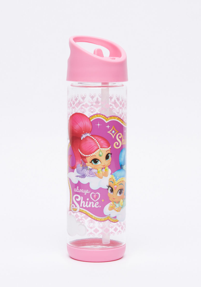 Shimmer and Shine Printed Water Bottle with Straw - 500 ml-Water Bottles-image-0