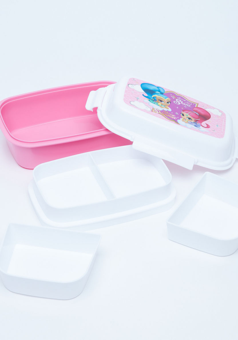 Shimmer and Shine Printed Lunchbox with 3 Trays and Clip Closure-Lunch Boxes-image-1