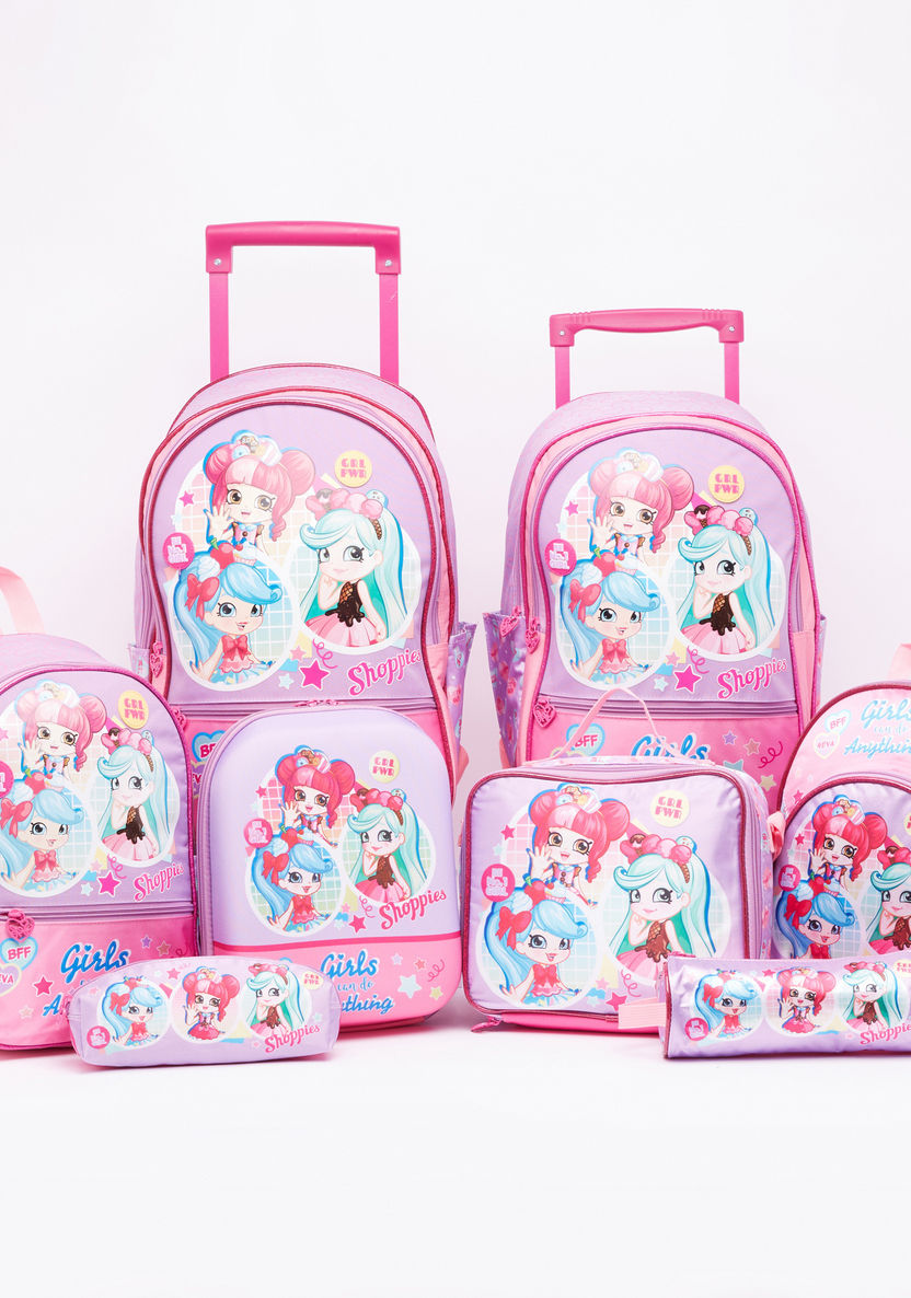 Shopkins Printed Mini Lunch Backpack with Zip Closure-Lunch Bags-image-4