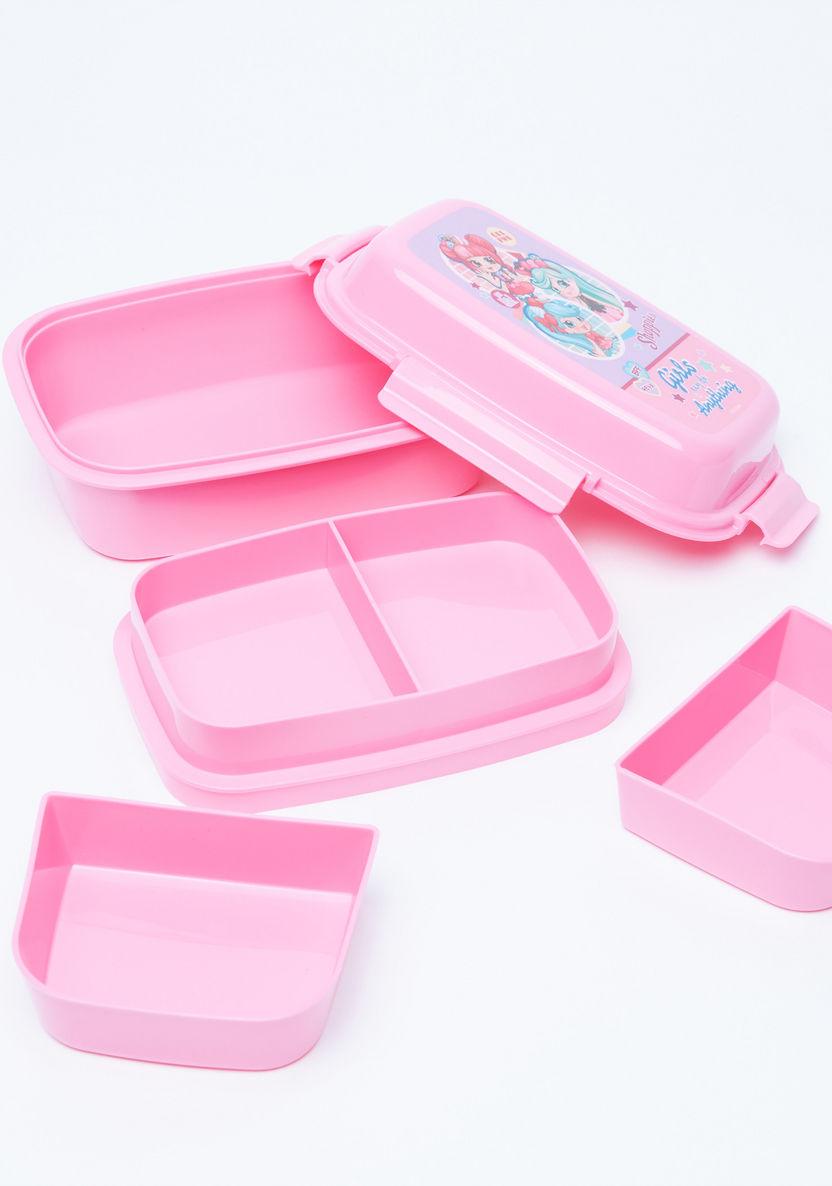 Shopkins Printed Lunch Box with Trays and Clip Closure-Lunch Boxes-image-1