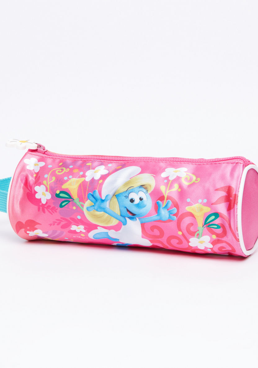 The Smurfs Printed Pencil Case with Zip Closure-Pencil Cases-image-0
