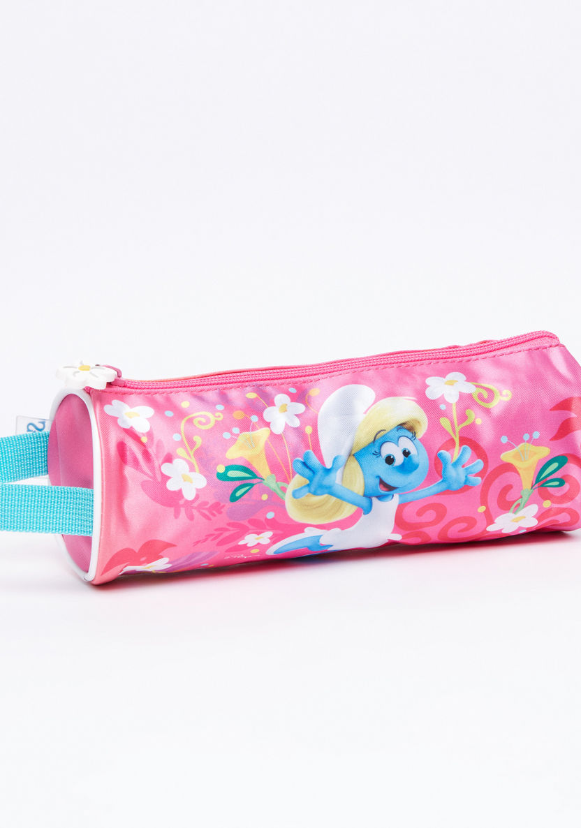The Smurfs Printed Pencil Case with Zip Closure-Pencil Cases-image-1