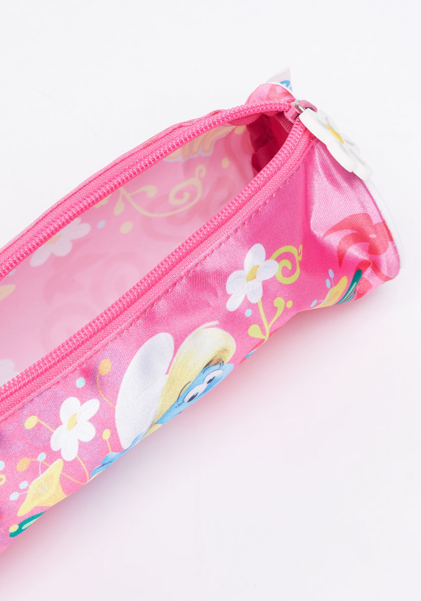 The Smurfs Printed Pencil Case with Zip Closure-Pencil Cases-image-3