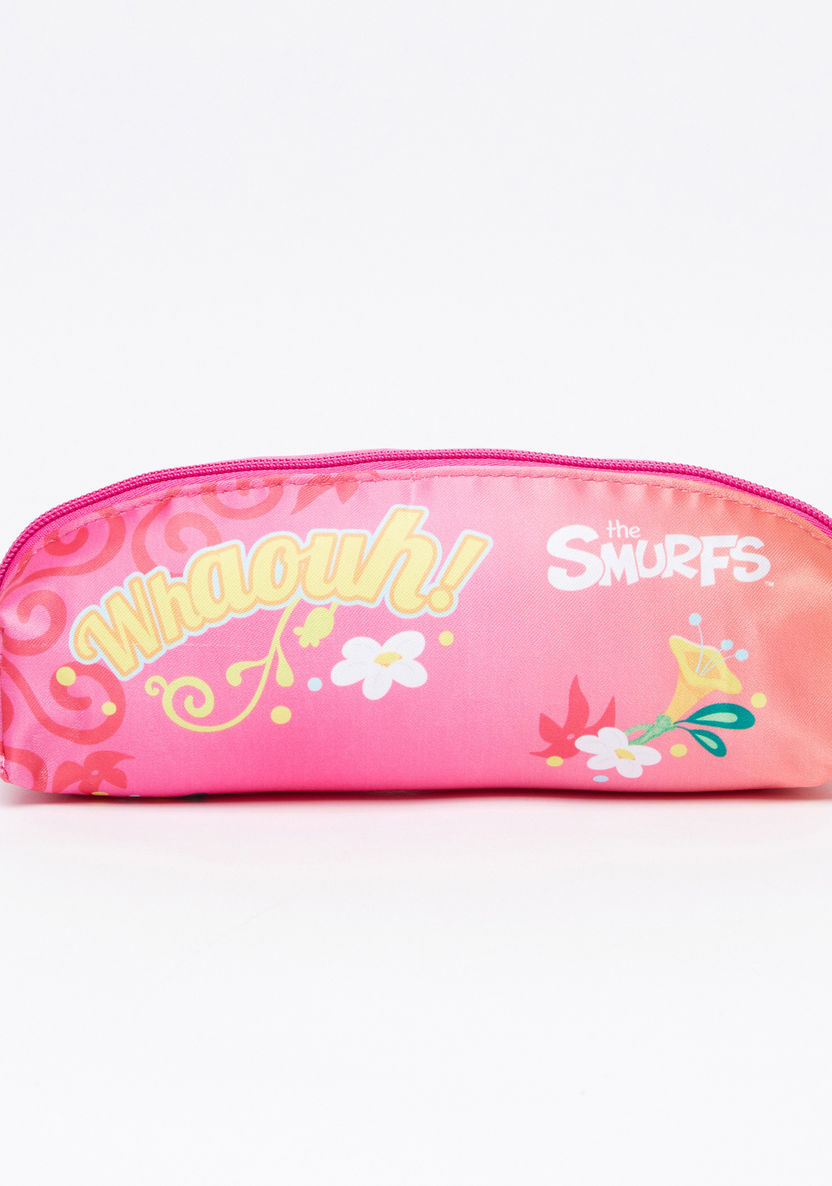 The Smurfs Printed Pencil Case with Zip Closure-Pencil Cases-image-2