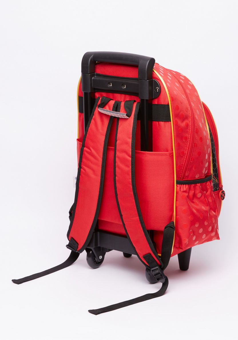 Miraculous Ladybug Printed Trolley Backpack with Zip Closure-Trolleys-image-1