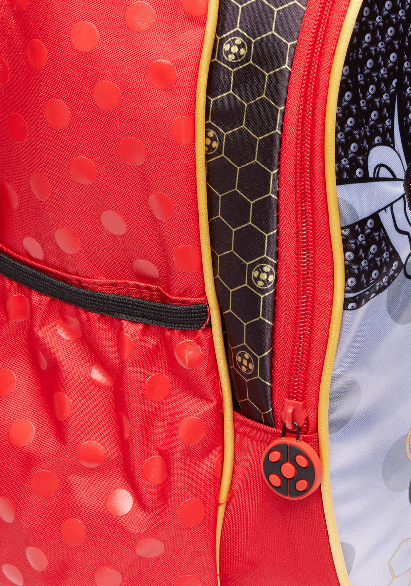 Miraculous Ladybug Printed Trolley Backpack with Zip Closure-Trolleys-image-2